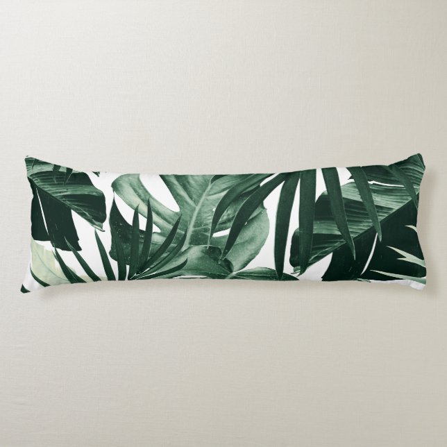 Coussins Longs Motif Feuille de la Jungle tropicale #4 (Devant)