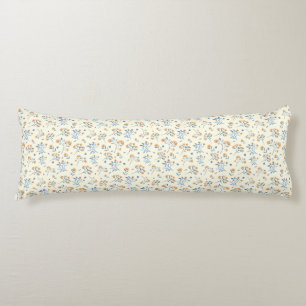 Coussins Longs Motif Fleur sauvage Vintage bleu jaune