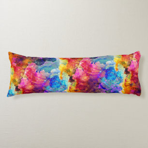 Coussins Longs Motif floral d'aquarelle audacieuse et lumineuse