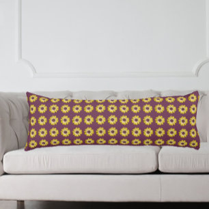 Coussins Longs Motif floral de Marguerite Africaine jaune sur fon