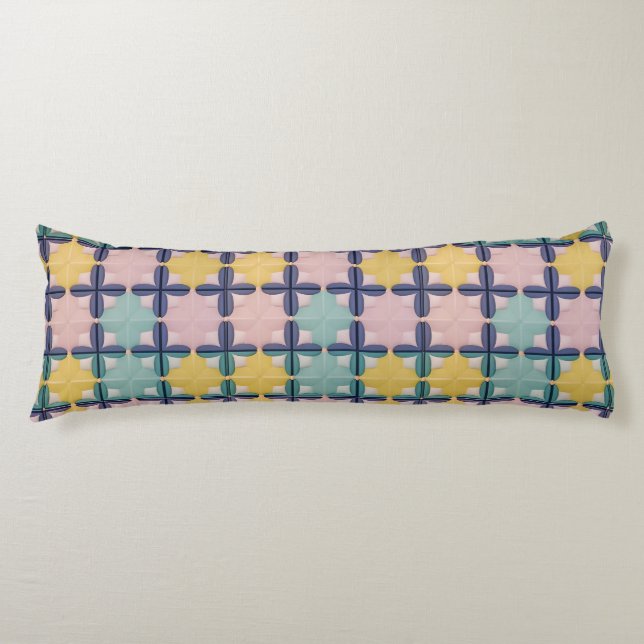 Coussins Longs Motif géométrique aux couleurs vives (Devant)