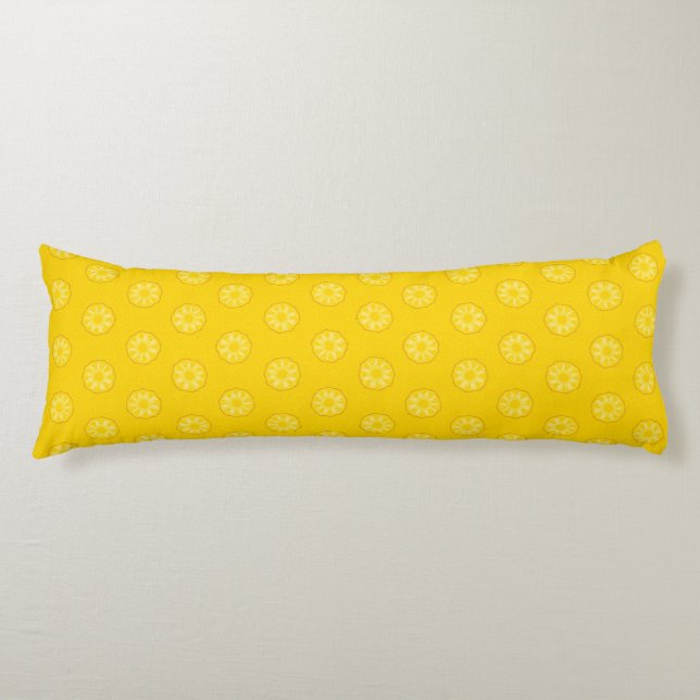 Coussins Longs Motif jaune de tranches d'ananas (Devant)