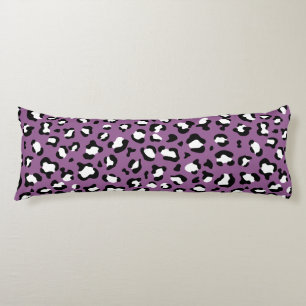 Coussins Longs Motif léopard, Spots léopards, Leopard pourpre