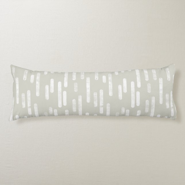 Coussins Longs Motif Lignes arrondies | Blanc sur beige (Devant)
