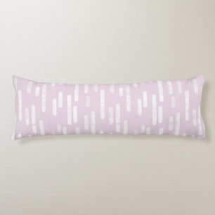 Coussins Longs Motif Lignes arrondies   Blanc sur Dusty Pink