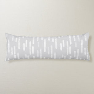Coussins Longs Motif Lignes arrondies   Blanc sur gris pâle