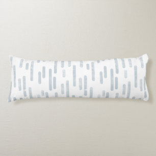 Coussins Longs Motif Lignes arrondies Dusty Blue sur blanc