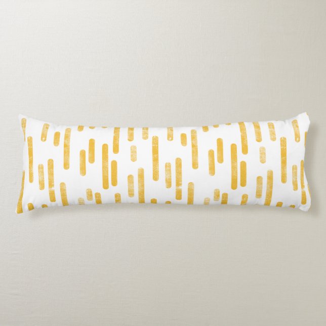 Coussins Longs Motif Lignes arrondies | Mustard Jaune/Blanc (Devant)