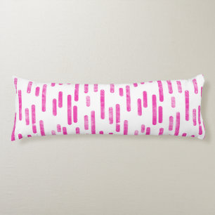 Coussins Longs Motif Lignes arrondies   Rose clair sur blanc