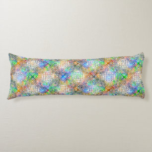 Coussins Longs Motif Mandala Blanc Sur Des Tons Bijoux Colorés