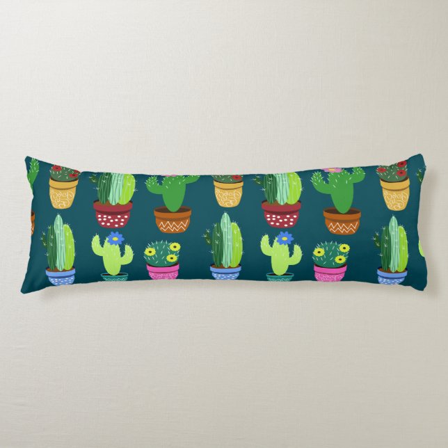 Coussins Longs Motif mignon de cactus de cactus (Devant)