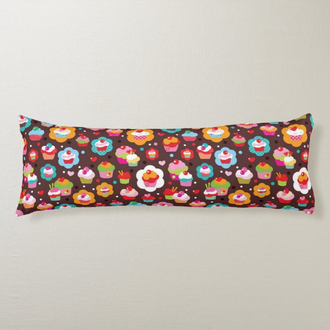 Coussins Longs Motif mignon de gâteau de tasse (Devant)