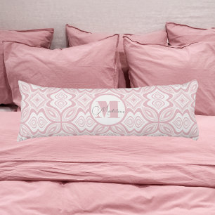 Coussins Longs Motif moderne Blush Rose Swil avec/ initial