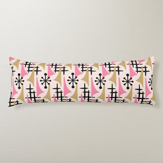 Coussins Longs Motif moderne du milieu du siècle de l'âge atomiqu (Devant)