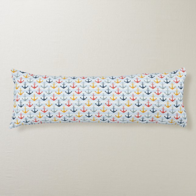 Coussins Longs Motif nautique avec des Ancres (Devant)
