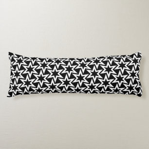 Coussins Longs Motif noir et blanc Motif d'étoile géométrique