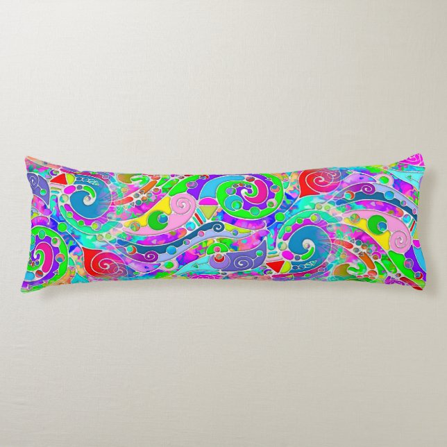 Coussins Longs Motif Peint À La Main Et Numériquement Art 22 (Devant)