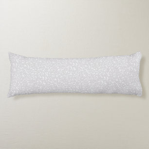 Coussins Longs Motif Points Fantaisie - Blanc sur Gris Argenté
