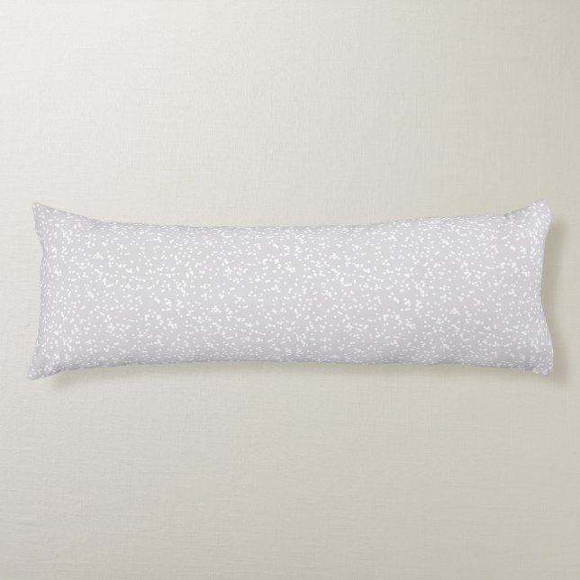 Coussins Longs Motif Points Fantaisie - Blanc sur Gris Argenté (Devant)