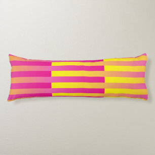 Coussins Longs Motif rayé orange jaune rose