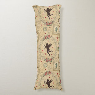 Coussins Longs Motif romantique de vintage Cupid (1)