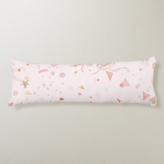 Coussins Longs Motif rose et or festif (Devant)