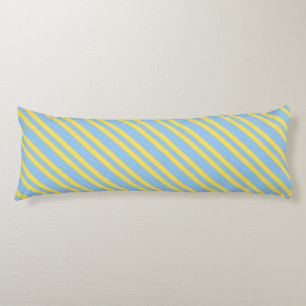 Coussins Longs Motif sans couture à rayures bleues jaunes