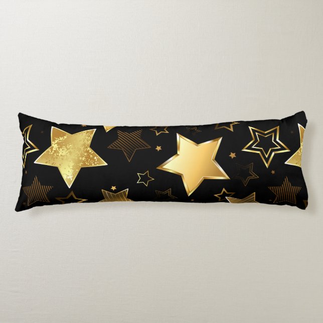 Coussins Longs Motif sans couture avec étoiles d'or (Devant)