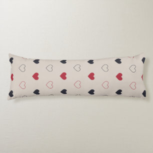 Coussins Longs Motif sans couture Cœur rouge et beige Minimaliste