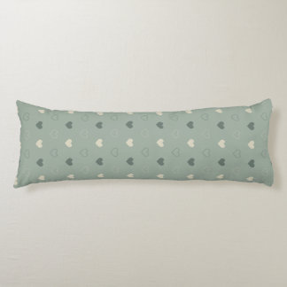 Coussins Longs Motif sans couture de grille de cœur vert assourdi