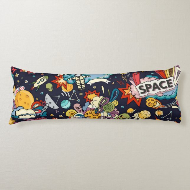 Coussins Longs Motif spatial (Devant)