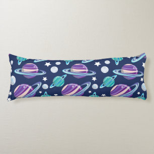 Coussins Longs Motif spatial, Planètes, Étoiles, Galaxie, Cosmos