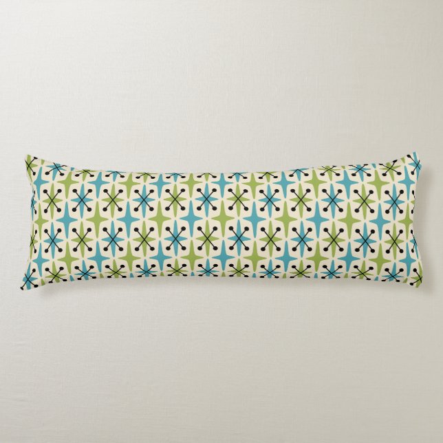 Coussins Longs Motif Starburst moderne du milieu du siècle (Devant)