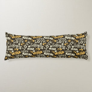 Coussins Longs Motif tiré par la main d'amour