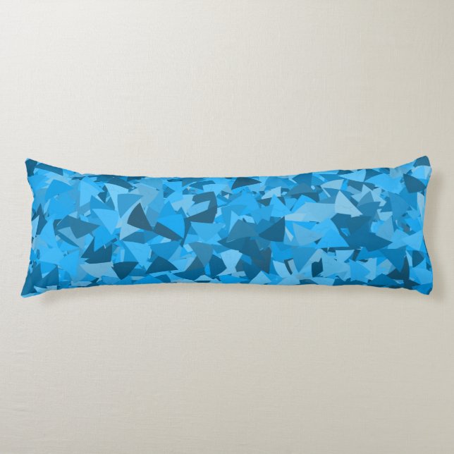 Coussins Longs Motif Triangle Bleu (Devant)