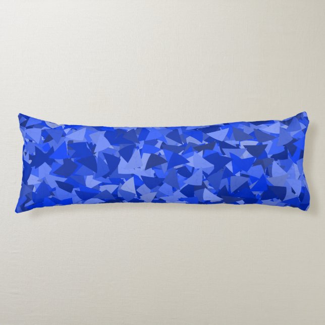 Coussins Longs Motif Triangle Bleu (Devant)