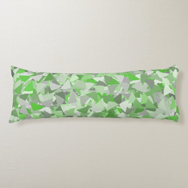 Coussins Longs Motif Triangle Gris Vert (Devant)