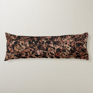 Coussins Longs Motif Triangle Noir Marron