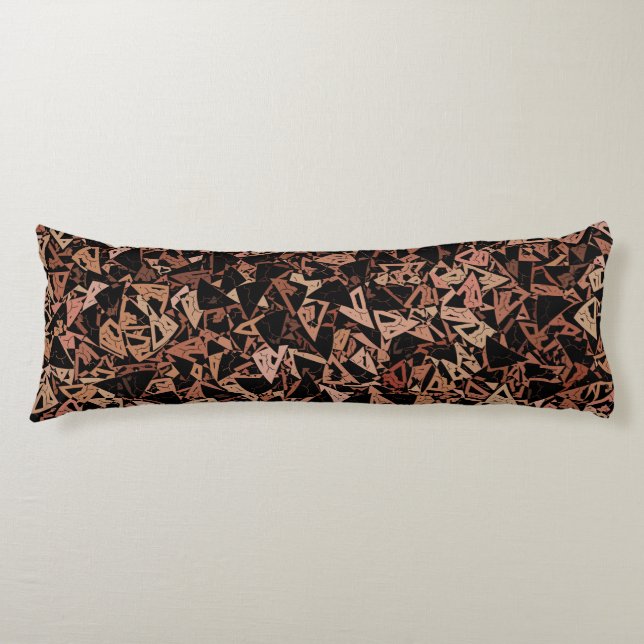 Coussins Longs Motif Triangle Noir Marron (Devant)