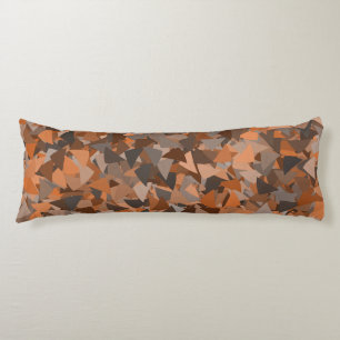 Coussins Longs Motif Triangle Orange Marron