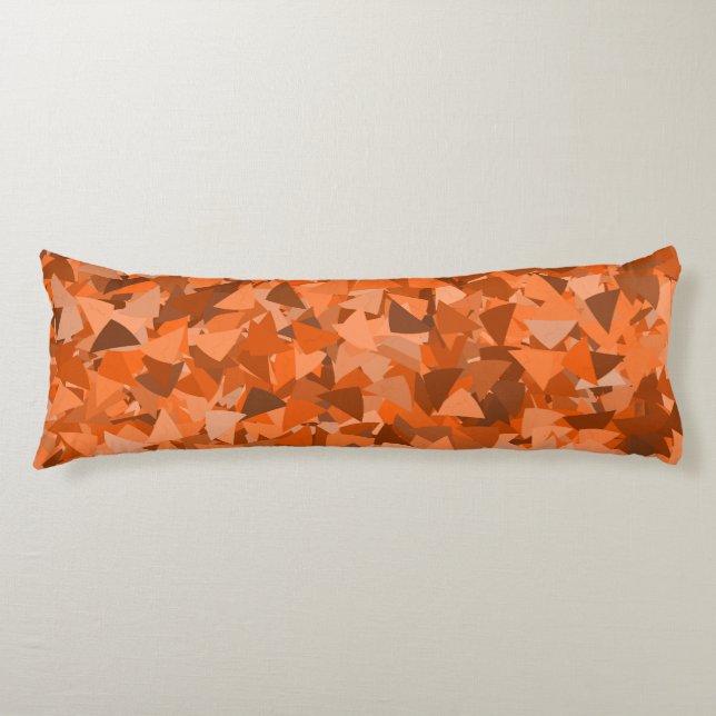 Coussins Longs Motif Triangle Orange Marron (Devant)