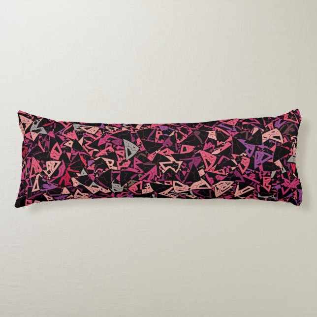 Coussins Longs Motif Triangle Rose Violet (Devant)