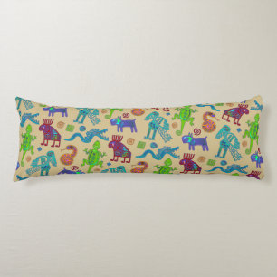 Coussins Longs Motif tribal primitif de la culture mexicaine afri