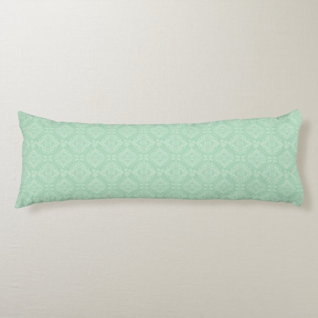 Coussins Longs Motif vert de damassé (Devant)