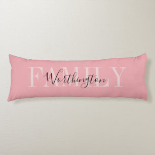 Coussins Longs Mots de calligraphie féminine Nom rose blush rouge