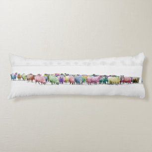 Coussins Longs Moutons d'arc-en-ciel d'hiver de Widesceen