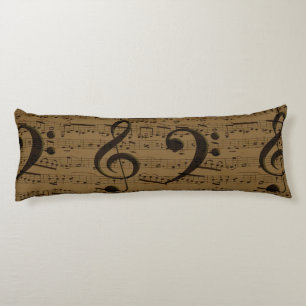 Coussins Longs Musical Treble Clef Sheet Musique Classique