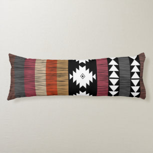 Coussins Longs Native Ethnic Colorful Lines Motif