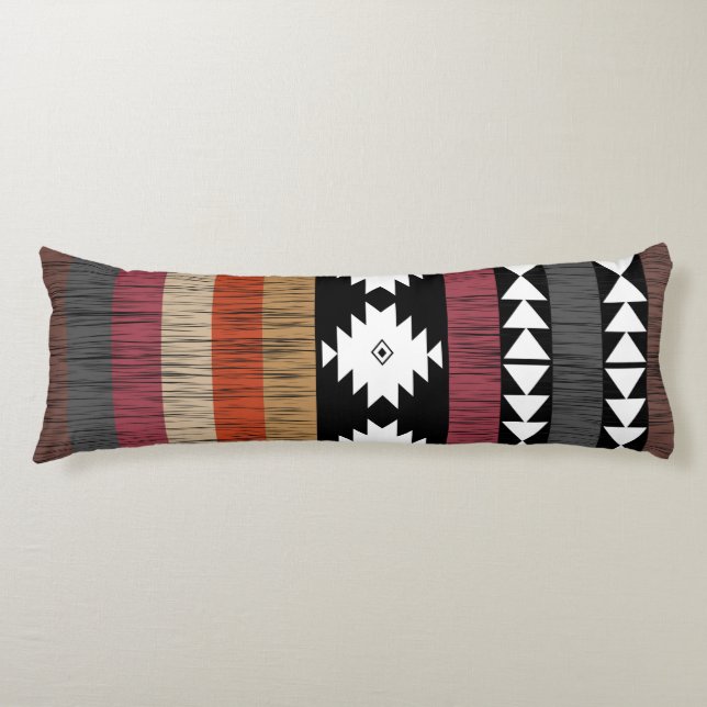 Coussins Longs Native Ethnic Colorful Lines Motif (Devant)
