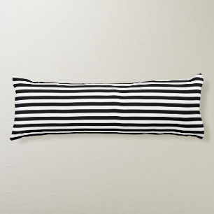 Coussins Longs Noir et blanc barrés